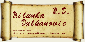 Milunka Dulkanović vizit kartica